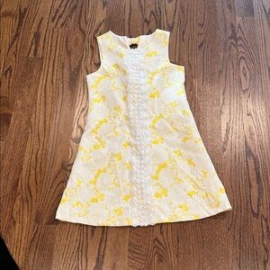 Bonnie Jean Yellow and Cream Dress Bow Accents- Sz 16 Kids💕